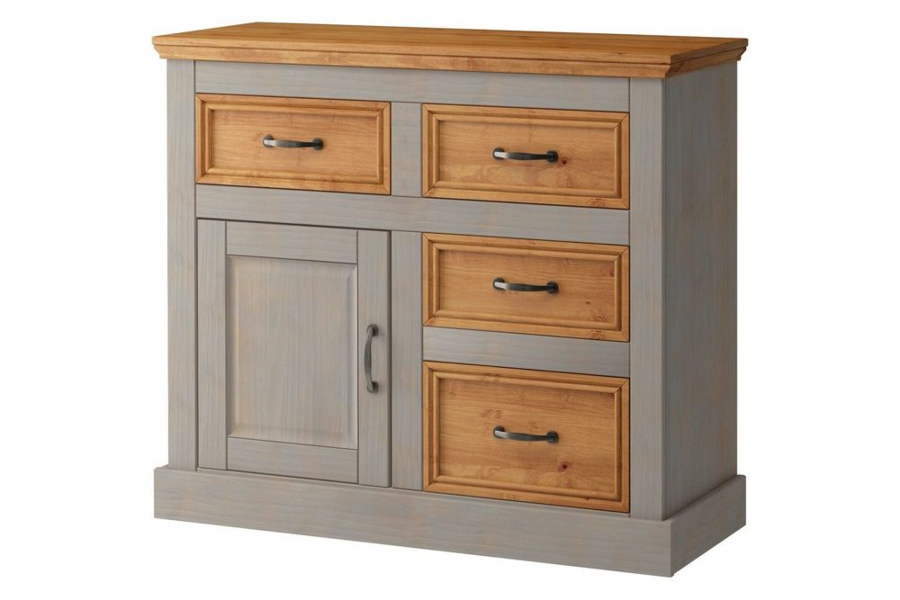 Skänk Selma 100x38x87 cm, Grå/Fläck/Vax