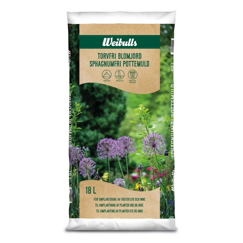 Weibulls 21919 Blomjord 18 l, torvfri