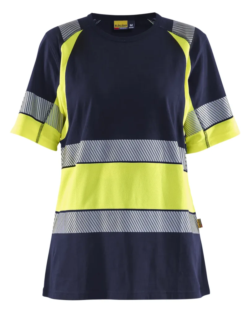 Blåkläder 341010308833XS T-shirt varsel, marinblå/gul Marinblå/gul