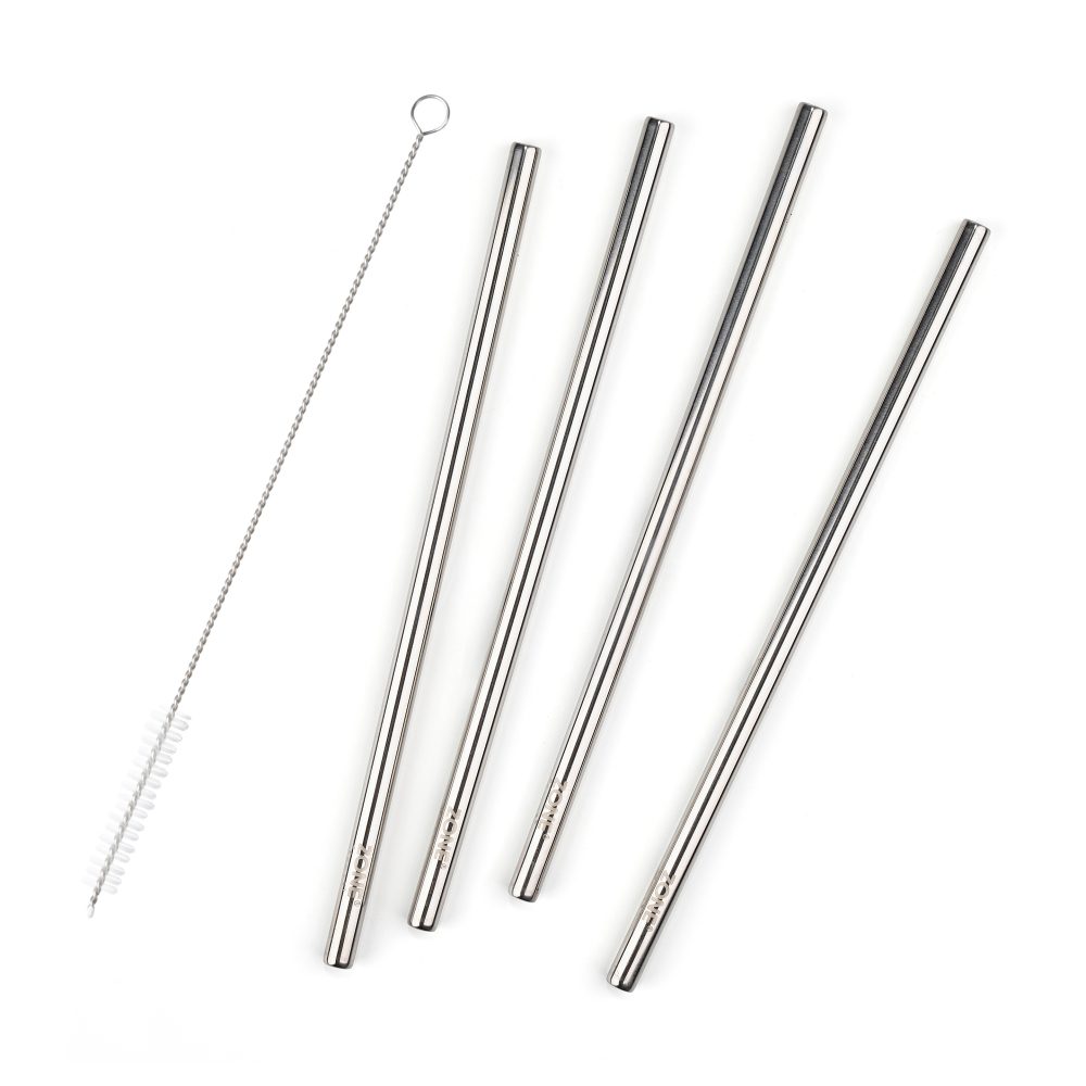 Rocks sugrör 21,5 cm 4-pack, Polished steel