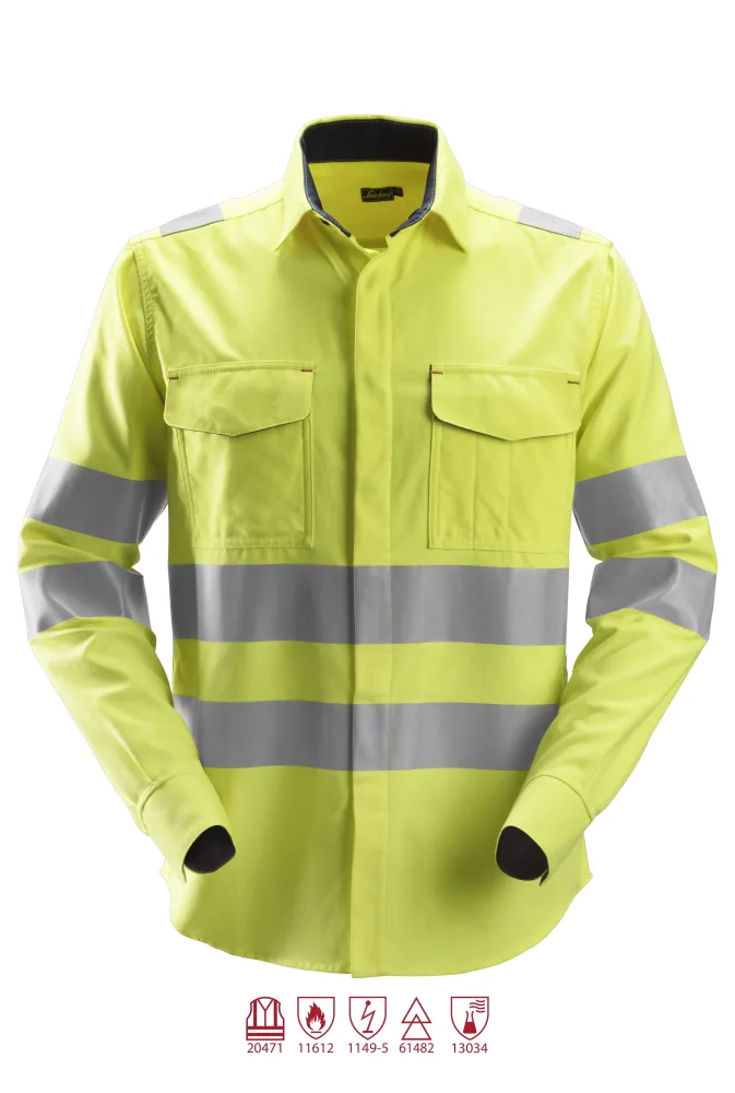 Snickers Workwear 8562 ProtecWork Skjorta varsel, gul S