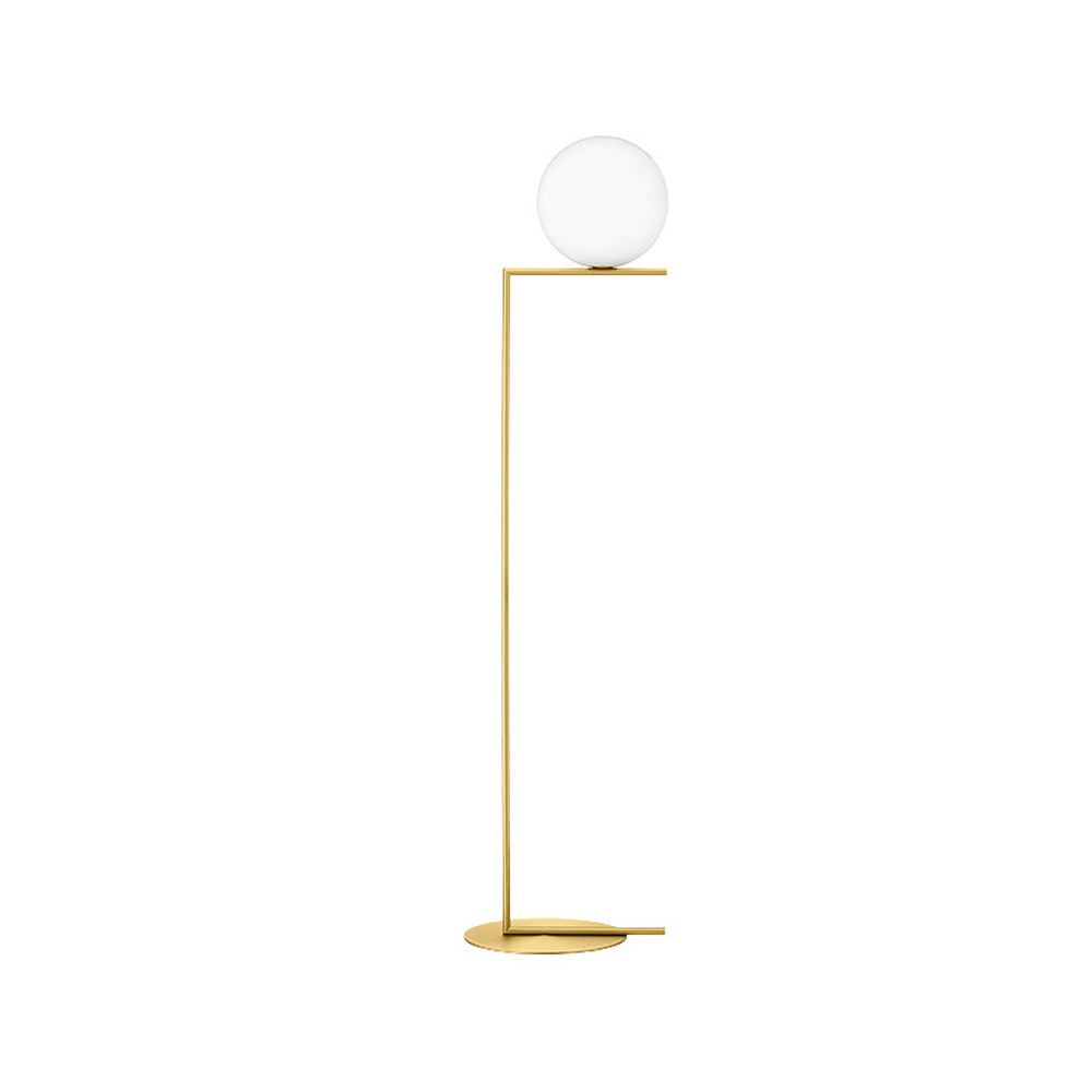 IC Lights F2 golvlampa, Borstad mässing-opal