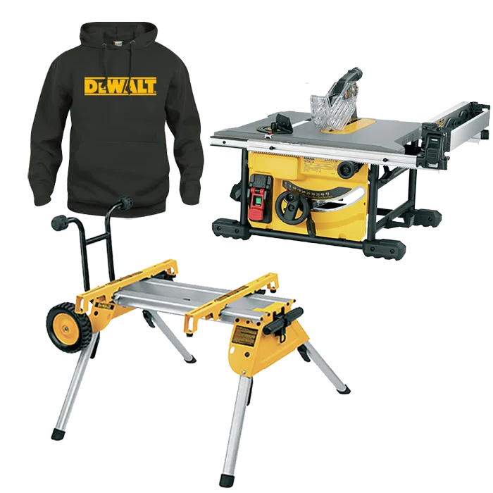 Dewalt DWE7485RS-XC Bordscirkelsåg tröja i storlek S ingår