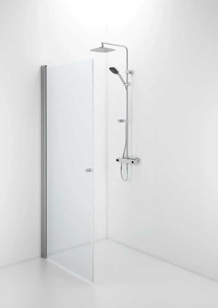 Contura Space SPNK 1000 Duschvägg rak, borstad aluminium/klart glas 1000 mm