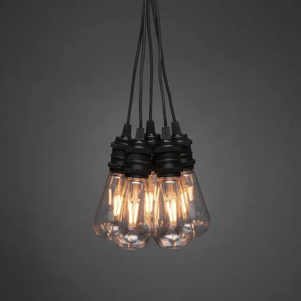 Tilläggsslinga 10 Amber LED E27 IP44 Svart Konstsmide