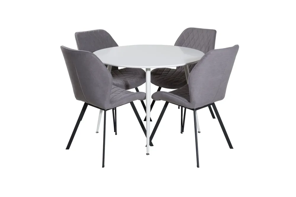 Plaza Matgrupp 100 cm Rund med 4 Gemma stolar
