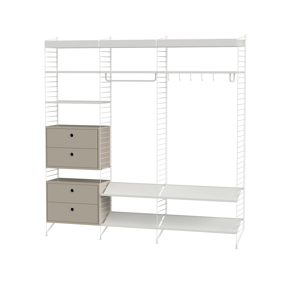 Stringhylla hall vit & beige - Kombination P