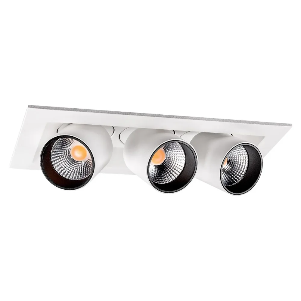 SG Armaturen Junistar Tube Square Downlight 15 W, 3 ljuspunkter Svart