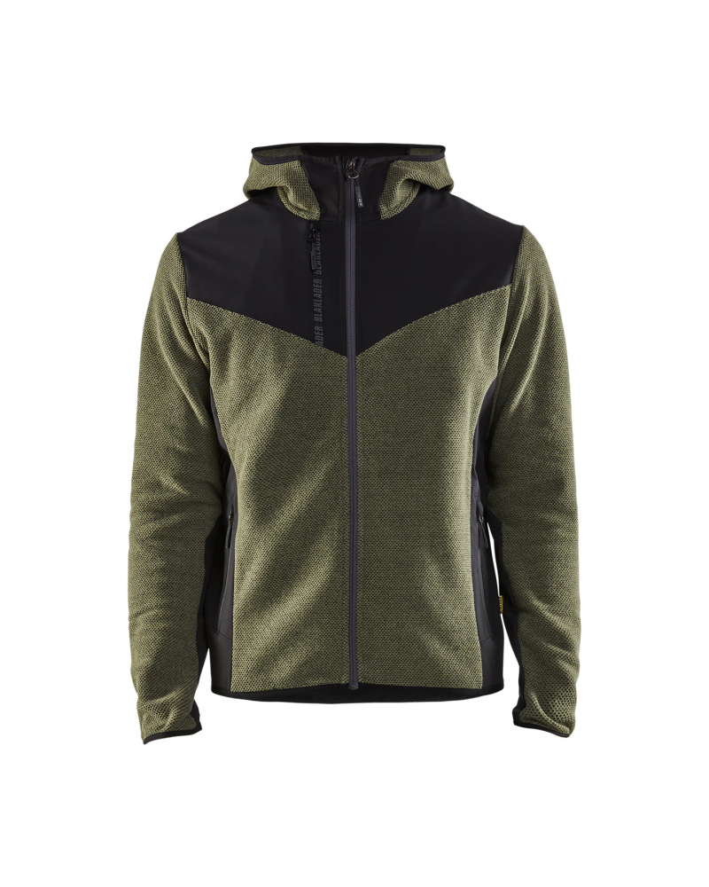 JACKA 5940 2536 STICKAD MED SOFTSHELL HÖSTGRÖN/SVART XS