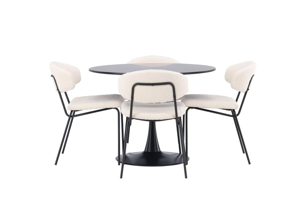 Glade Matgrupp 100 cm Rund med 4 Chico Stolar