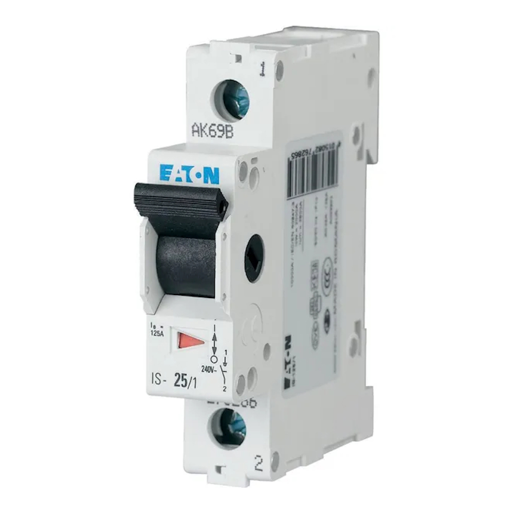 Huvudströmbrytare 1Pol 25A 2kA 240V IP40 Eaton