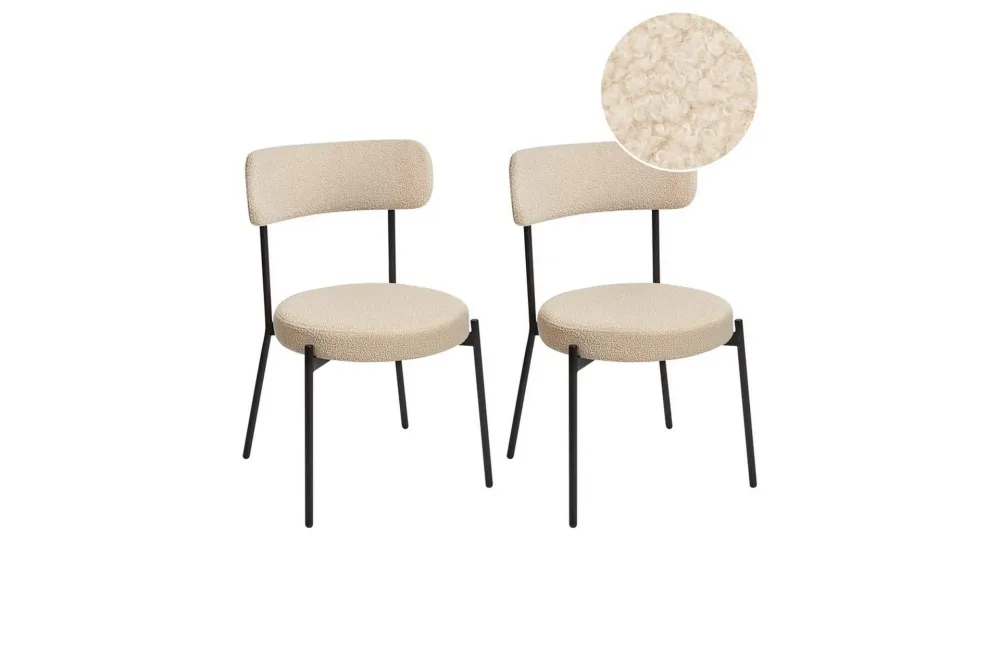 Matsalsstol Allison set om 2 Beige-Svart
