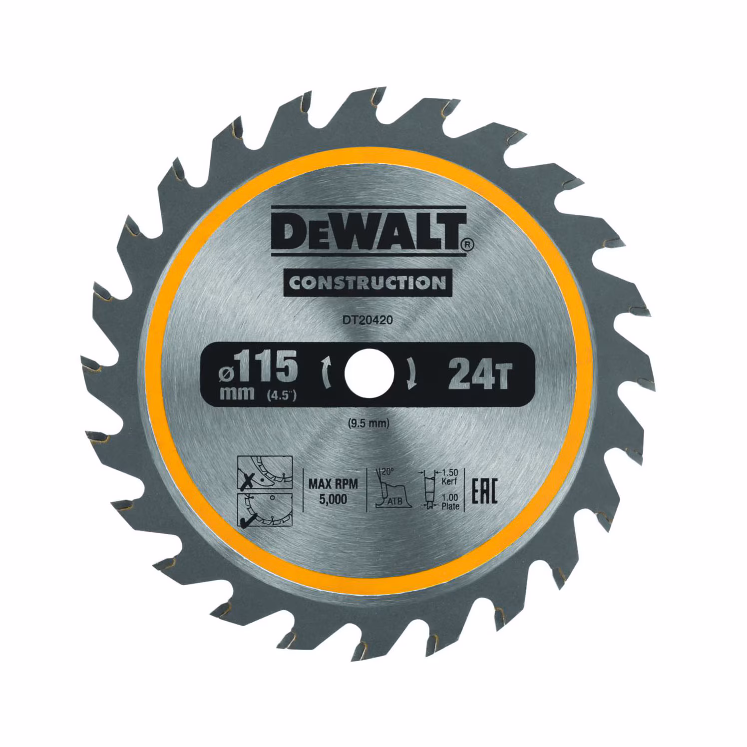 Kjøp Dewalt Sirkelsagblad for tre og kompositt, TCT 24T, 115 mm