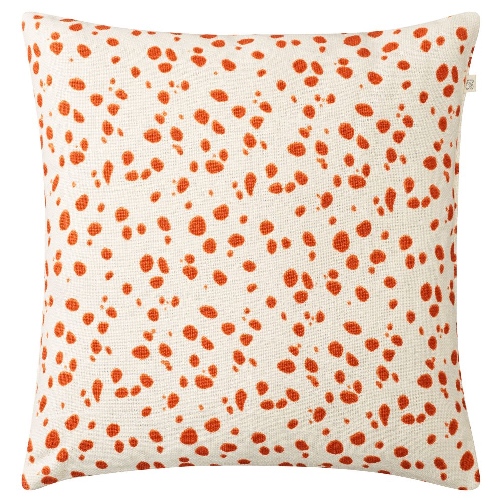 Tiger Dot kuddfodral 50x50 cm, Vit-Jaffa orange