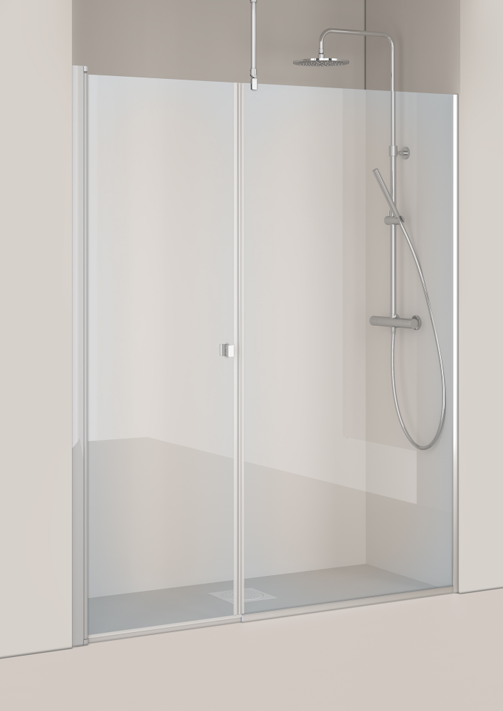 DUSCHVÄGG HAFA IGLOO PRO NISCH 1655-1690MM DÖRR 100 + VÄGG 70 KLARGLAS ALUMINIUM