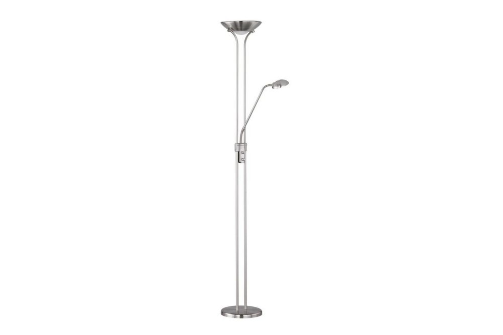 Golvlampa TRIO Spock Borstad stål