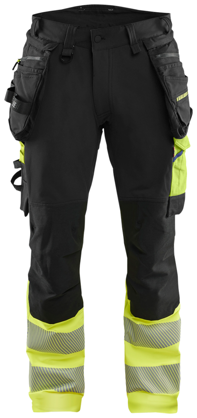 VARSELBYXA BLÅKLÄDER 1125 1648 S/G C150, SVART/VARSELGUL 4VSTRETCH