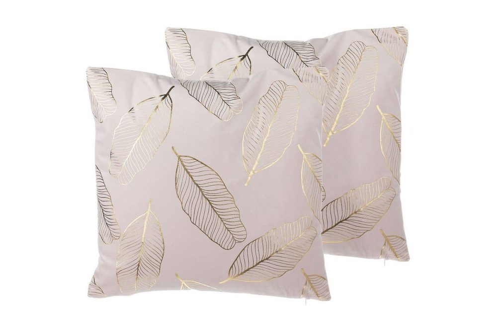 Prydnadskuddar Freesia set om 2 Rosa/guld