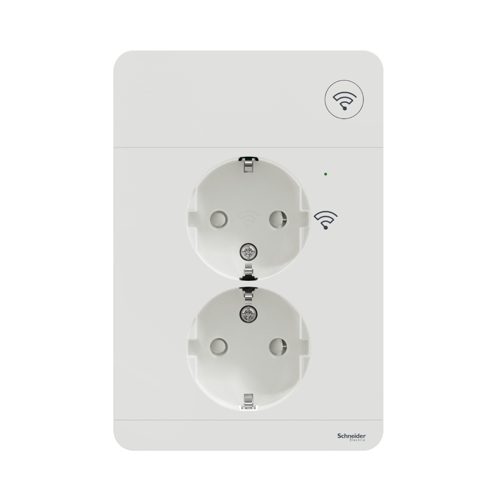 Vägguttag 2-Vägs Med Zigbee 16A 250V IP20 Vit Schneider Electric