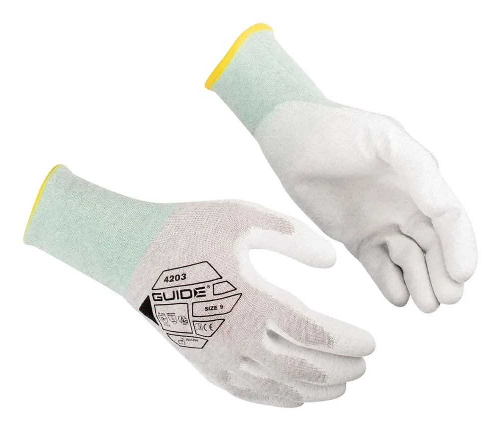 Guide Gloves 4203 Handske nylon, ESD, antistatisk, touch 7