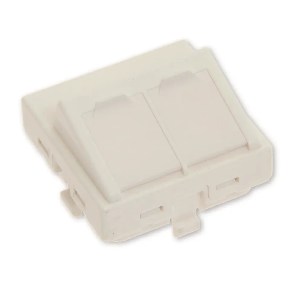Eurolan 16A-00-08WT Centrumplatta 2 x RJ45, 45 x 45 mm