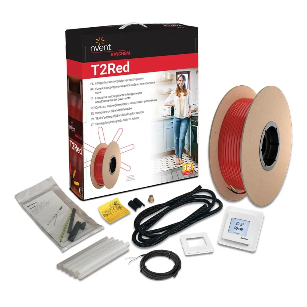 RAYCHEM R-RD-B-72M/SENZ Värmekabelpaket 10 W/m, röd 72 m - Bild 2