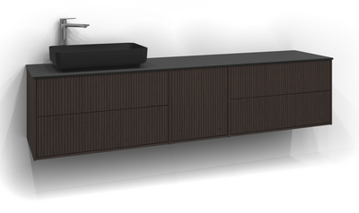 TVÄTTSTÄLLSSKÅP SVEDBERGS EPOS RAND BRUN ASK 2+1+2L ÖPPEN 199X45,3X45CM