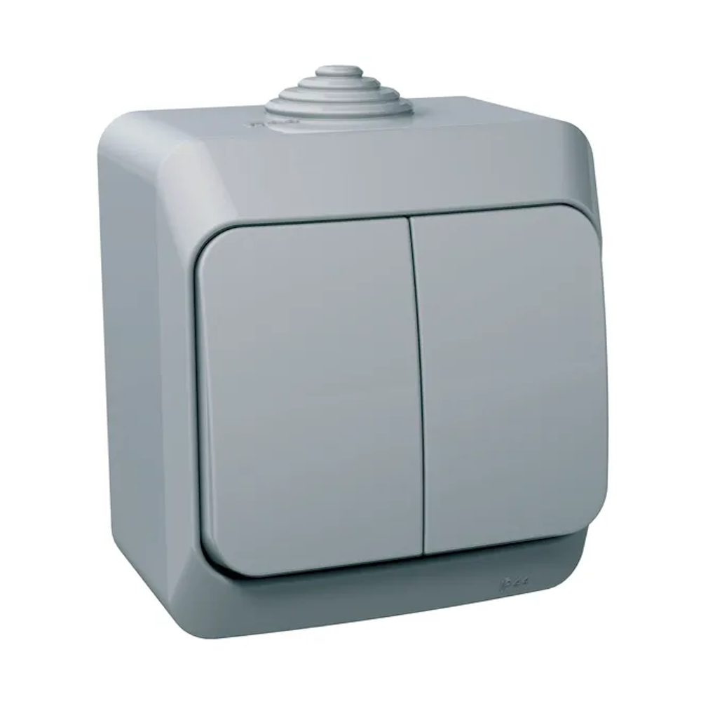 Cedar Plus 1Pol 2-Kretsbrytare 16A 250V IP44 Grå Schneider Electric