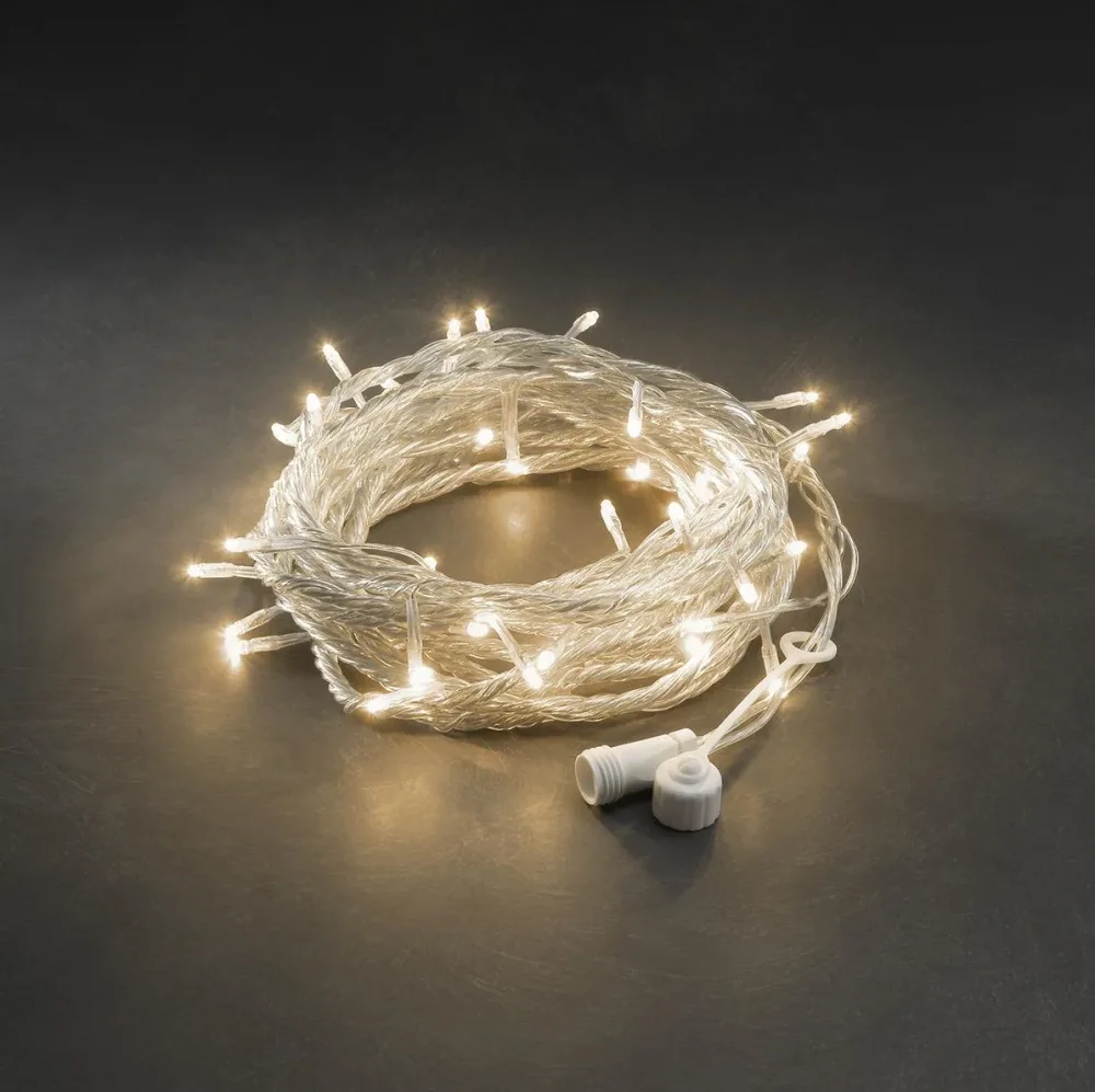 Konstsmide 4850-803 Ljusslinga transparent kabel, 50 LED Amber