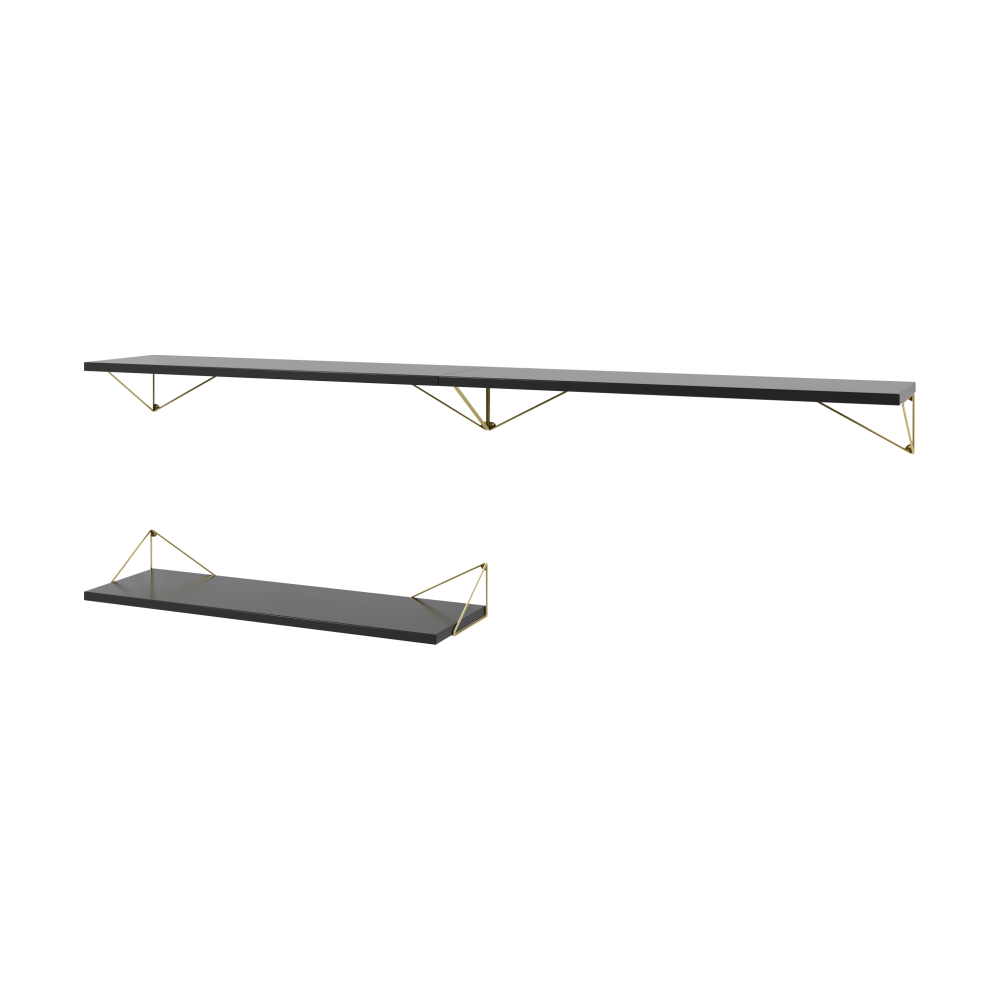 Pythagoras Bundle A hyllsystem svart-mässing
