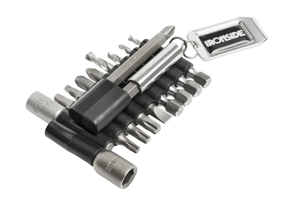 Ironside 100332 Bitssats 16 delar, 1/4", i hållare