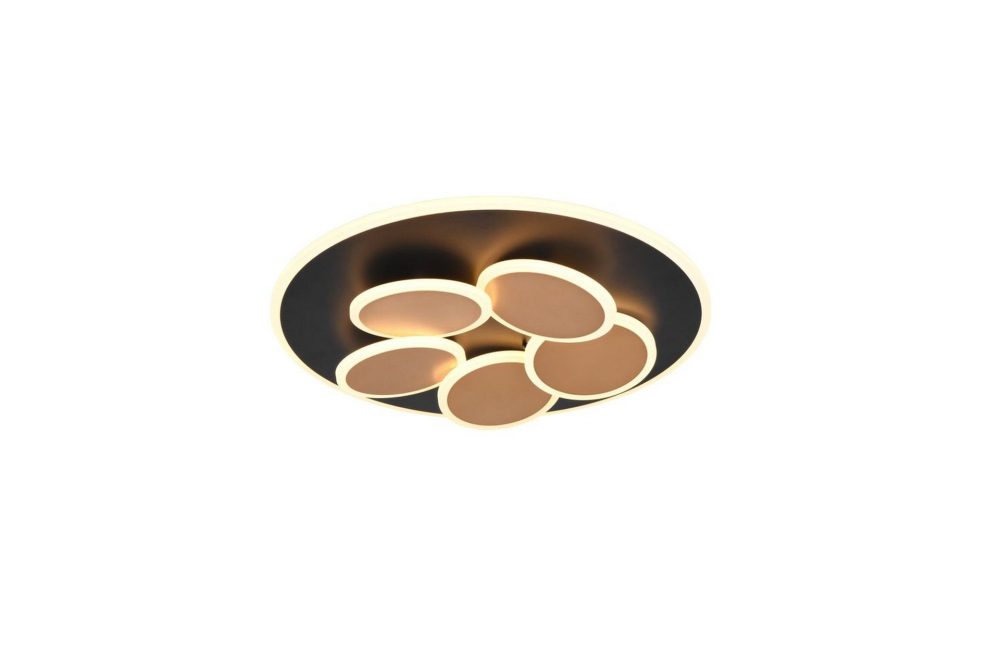 Taklampa TRIO Mandala Mattsvart/guld