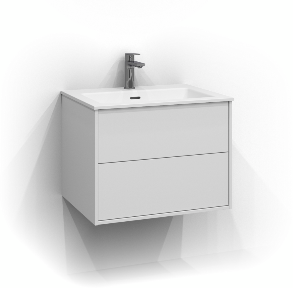 TVÄTTSTÄLLSSKÅP SVEDBERGS EPOS PLAN VIT 2LÅD PUSH 60X45X45,3CM