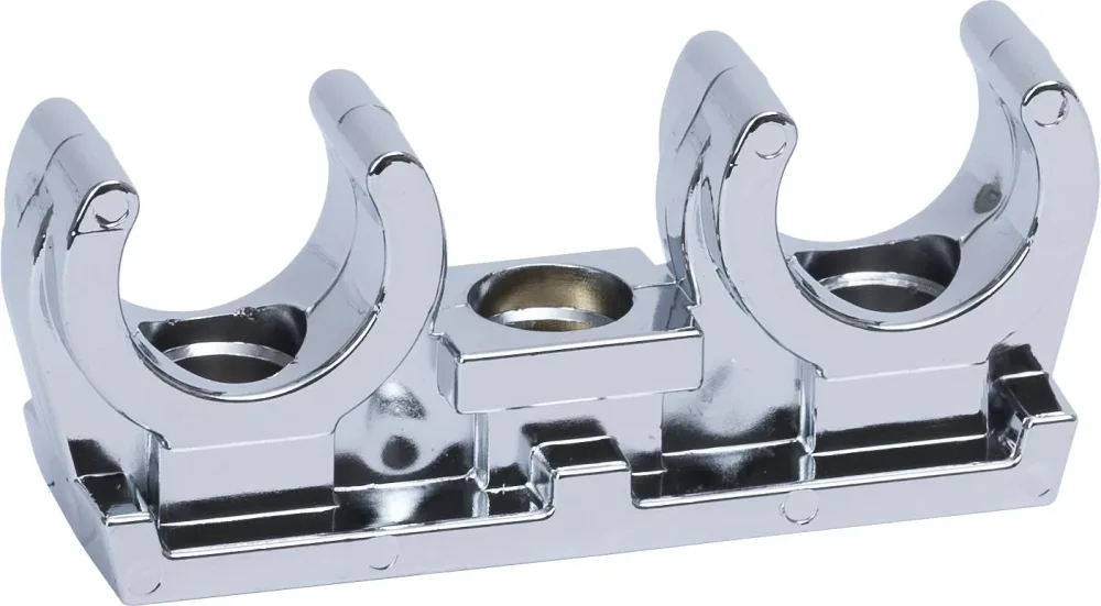 Gelia 3000507422 Rörklämma dubbel, plast, kromfärgad, 2-pack 12 mm