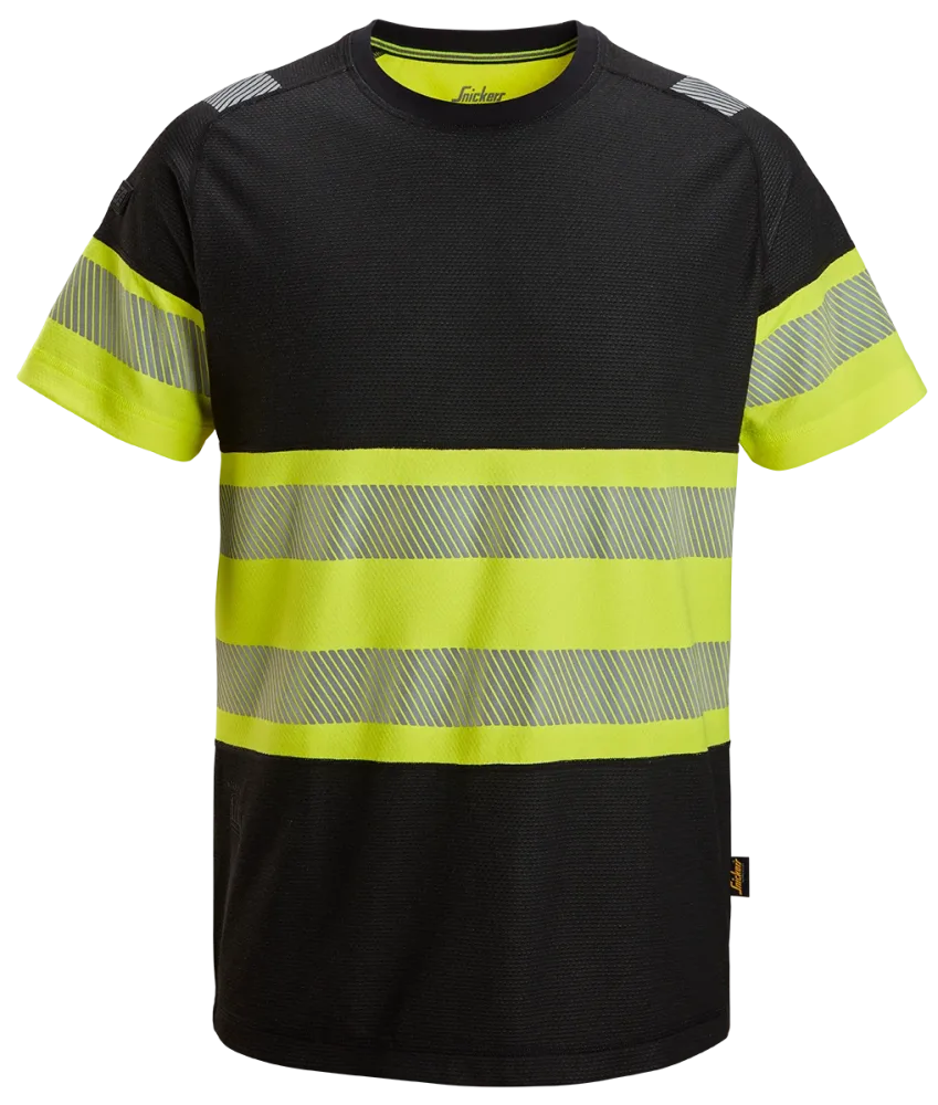 Snickers Workwear 2538 T-shirt varsel, svart/gul 4XL