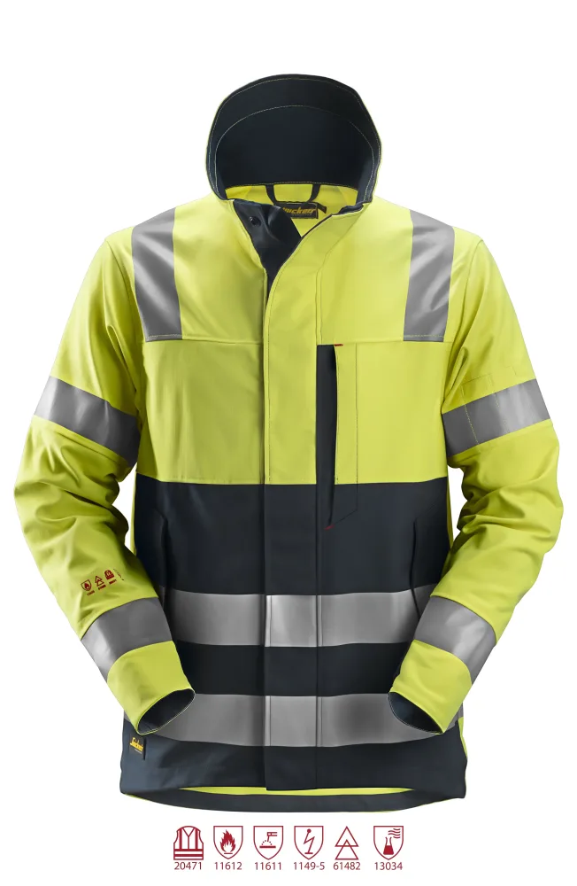Snickers Workwear 1561 ProtecWork Jacka varsel, marinblå/gul 4XL