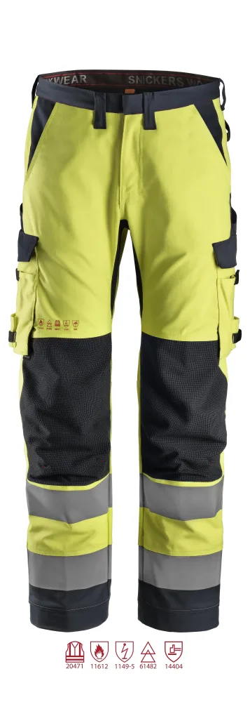 Snickers Workwear 6361 ProtecWork Arbetsbyxa varsel, gul 146