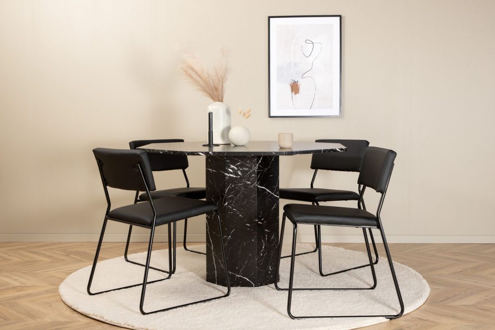 Marbs Matgrupp 110 cm Rund med 4 Kenth Stolar