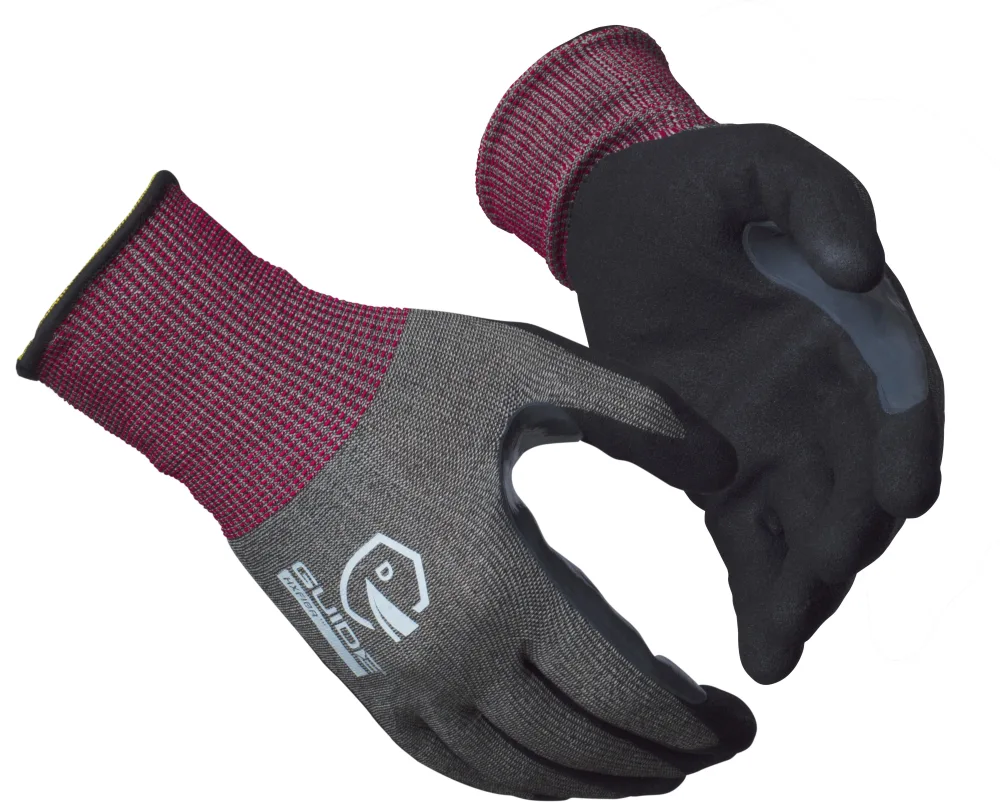 Guide Gloves 6603 Handske nitrildopp, skärskydd D, touch 10