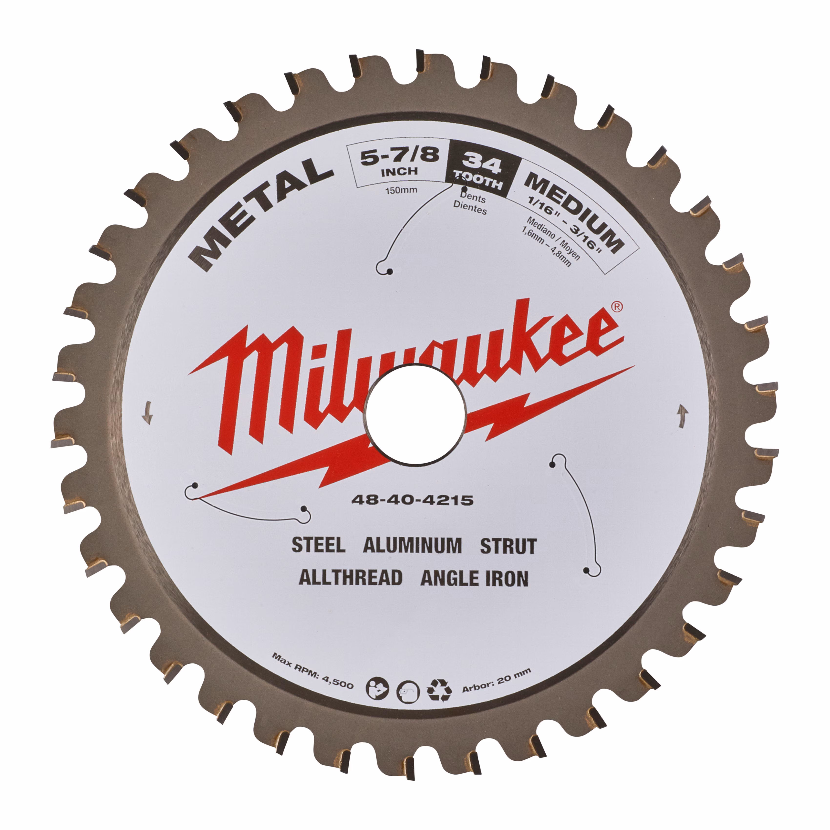 Kjøp Milwaukee Sirkelsagblad for metall, 30T, 135x20 mm