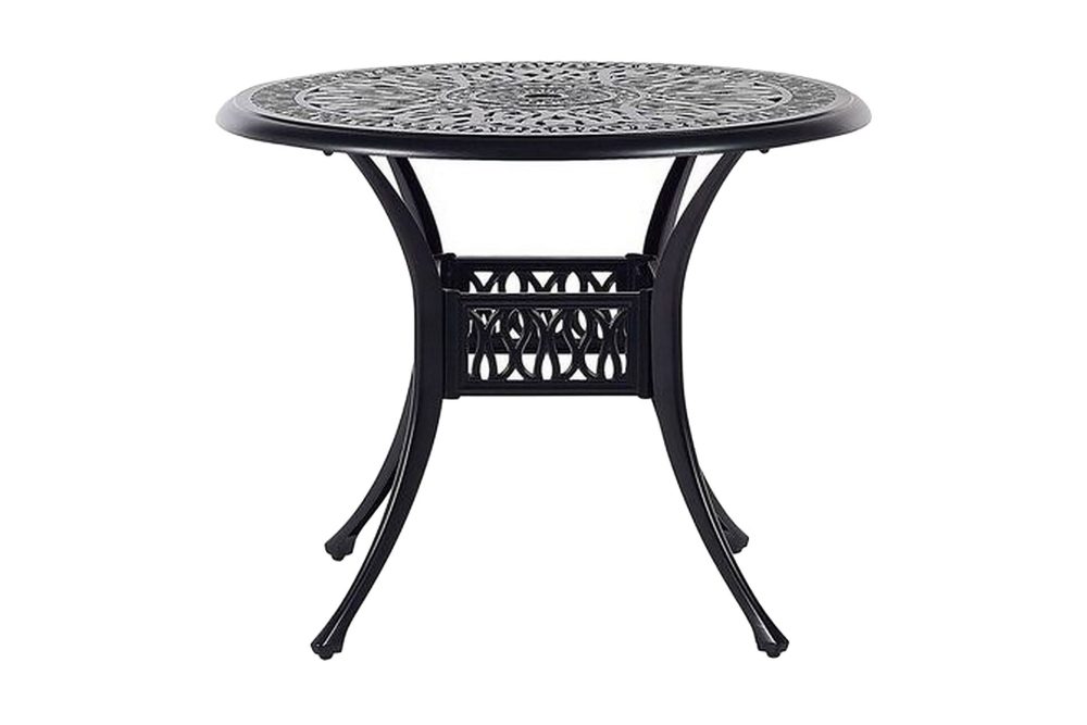 Trädgårdsbord rund 90 cm svart ANCONA