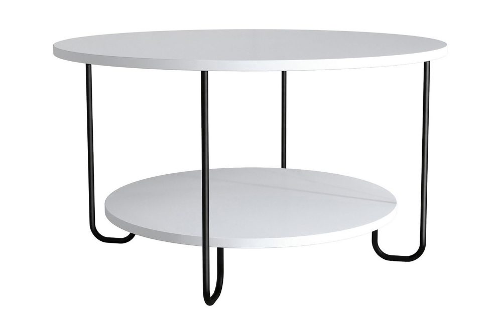Ullavi Soffbord 80 cm Runt med Förvaring Hylla