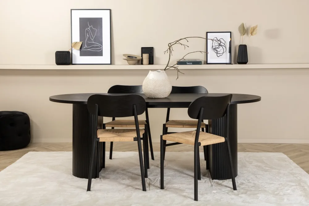 Bianca Matgrupp 200 cm Oval med 4 Polly stolar