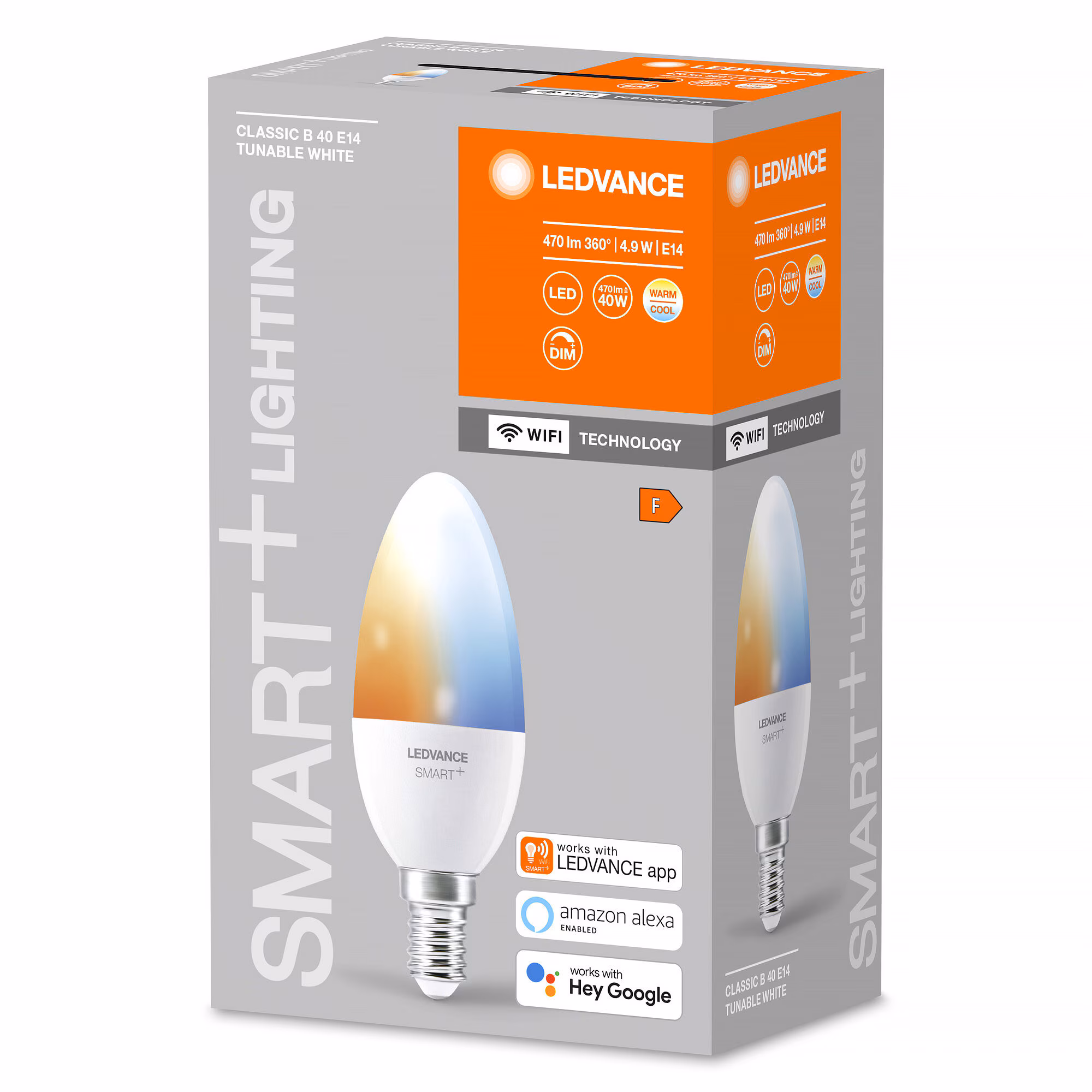 Kjøp LED-lampe krone, smart Wi Fi, dimbar, E14, 4,9 W