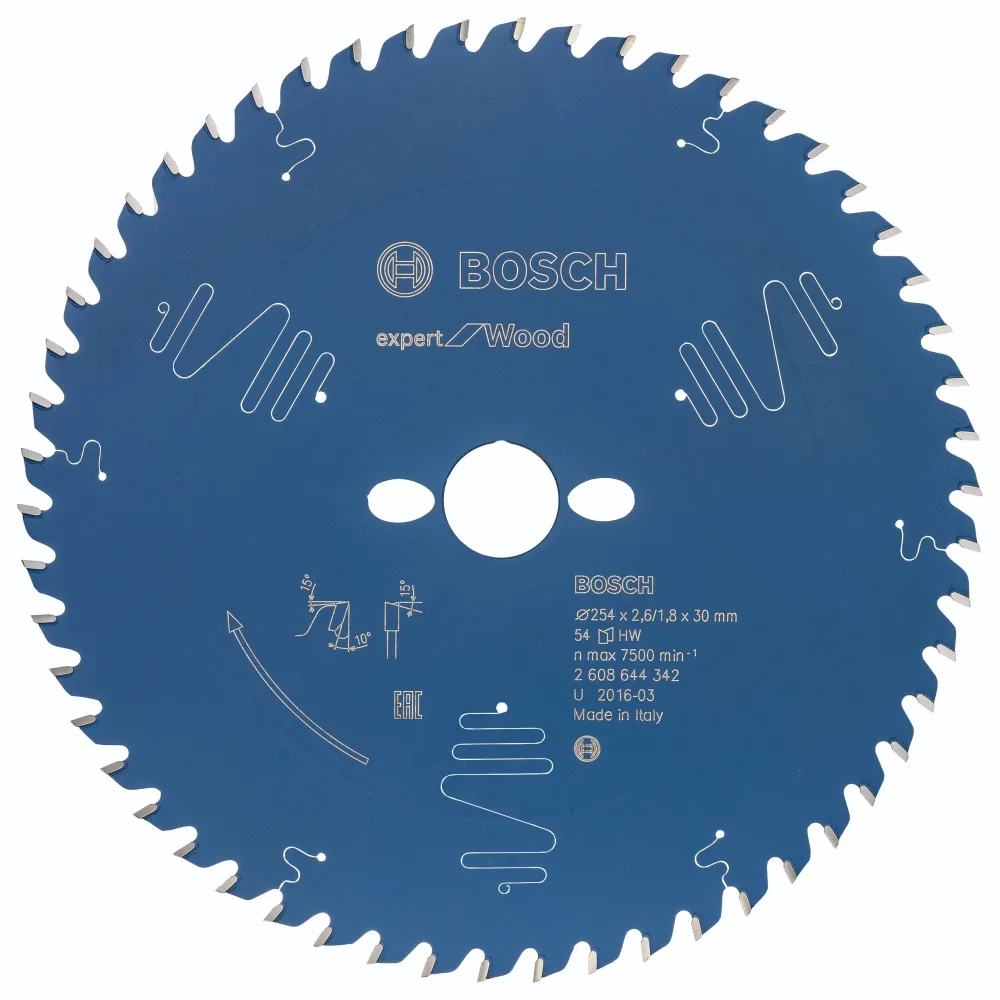 Bosch Expert for Wood Cirkelsågklinga 254x2.4x30mm, 54T