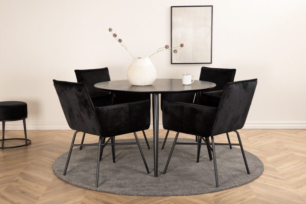Dipp Matgrupp 115 cm Rund med 4 Petra stolar