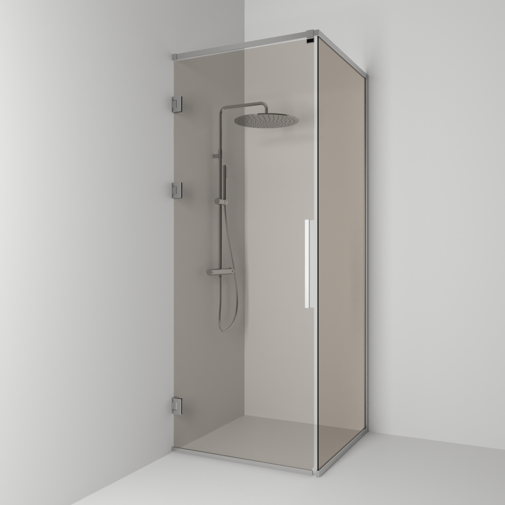 HÖRNDUSCH SVEDBERGS LANGFOSS RAK/FAST ALU MATT BRONSGLAS 90X230X92CM