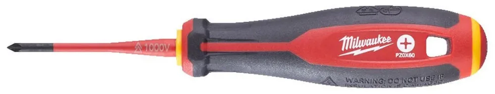 Milwaukee Tri-Lobe VDE Skruvmejsel 3-sidigt antirullhandtag PZ1 x 80 mm