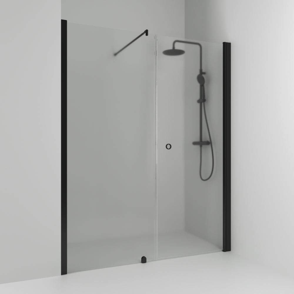 NISCHDUSCH SVEDBERGS RAK/FAST SK HG SV/FR 138, SVART MATT FROSTGLAS 138X198CM