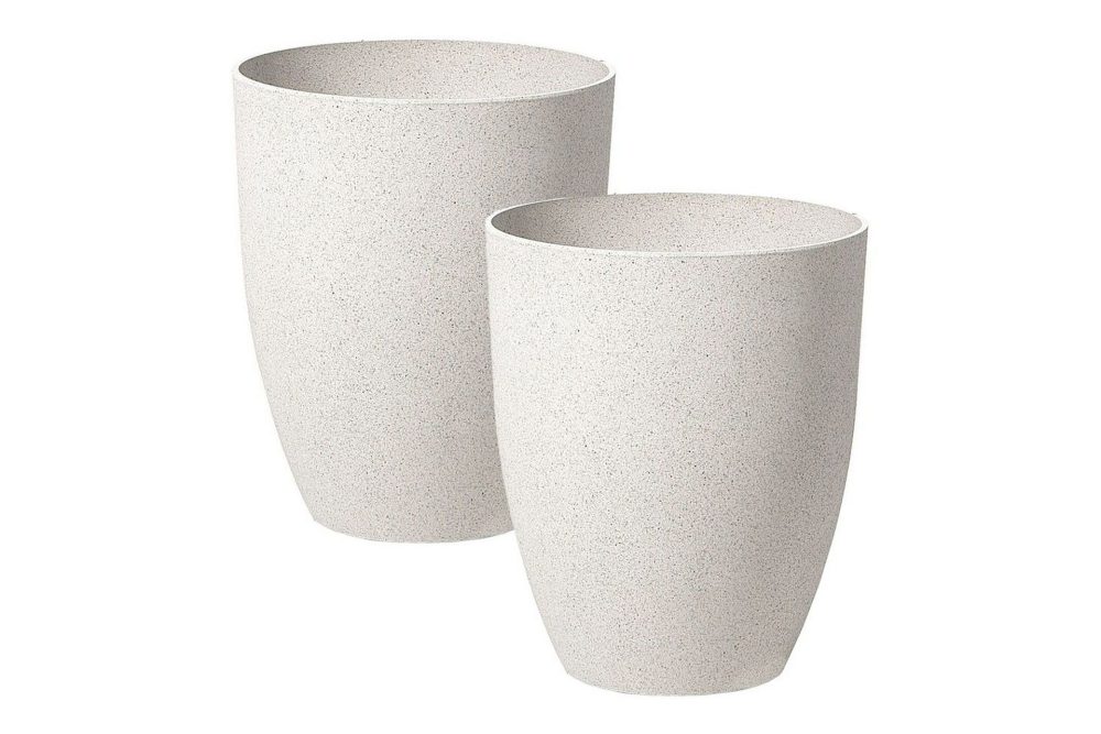 Trädgårdskruka Croton set om 2 Vit, 43x43x52 cm
